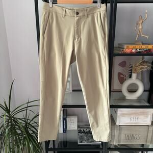 Lululemon Commission Tofino Sand Tan Khaki Chino Slim Leg Pants Men’s Size 32